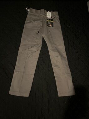 Dickies Men's Gray Straight-Leg Work Chinos